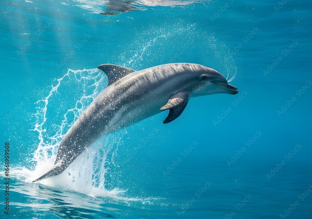 Fototapeta premium Playful Dolphin in Ocean