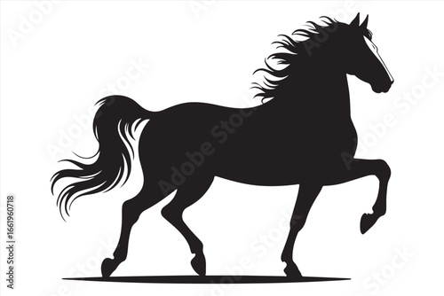 Horse Silhouette Vector – Running Wild Animal Illustration