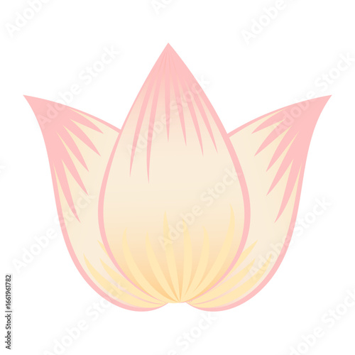 Indian Lotus Pichwai Mughal Style Illustration with Pink and Yellow Floral Design