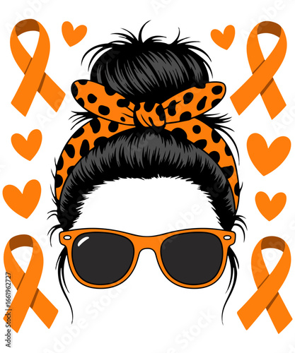Leukemia Awareness Messy Bun
