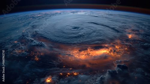 hurricane eye earth night lights