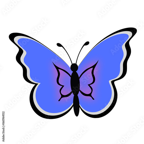 butterfly beautiful wings illustration mockup design.