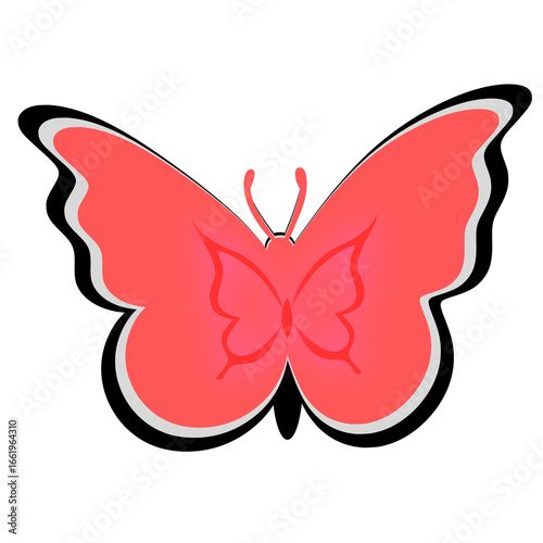 butterfly beautiful wings illustration mockup design.