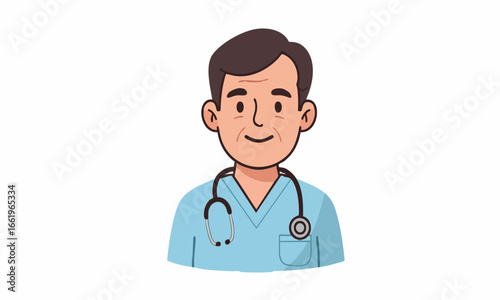 Vector Friendly Male Doctor Avatar Illustration