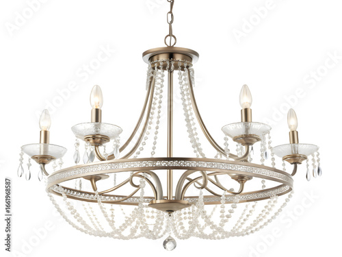 Elegant crystal chandelier with candle style lights and ornate design