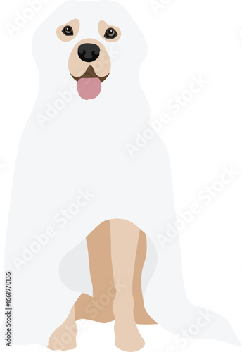 Dog in Ghost Costume Minimal Flat Vector Illustration for Halloween