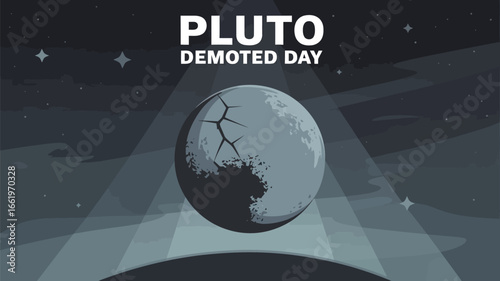 Pluto Demoted Day Astronomy Space Illustration