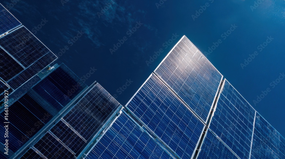 Obraz premium solar panels blue sky energy