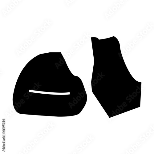 black and white bean bag furniture glyph icon vector illustration