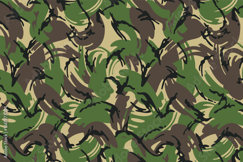 British DPM Temperate Woodland Camouflage — Seamless Vector Pattern (Disruptive Pattern Material)
Classic British DPM Camouflage Background — Temperate Woodland Military Fabric Pattern