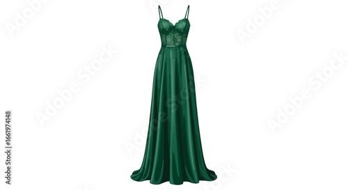 Elegant emerald formal gown: A sophisticated choice for upscale galas and memorable occasions, capturing timeless allure