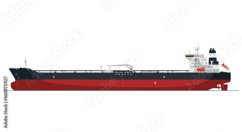 Stylized depiction of a modern oil tanker vessel showcasing maritime transport and industrial design