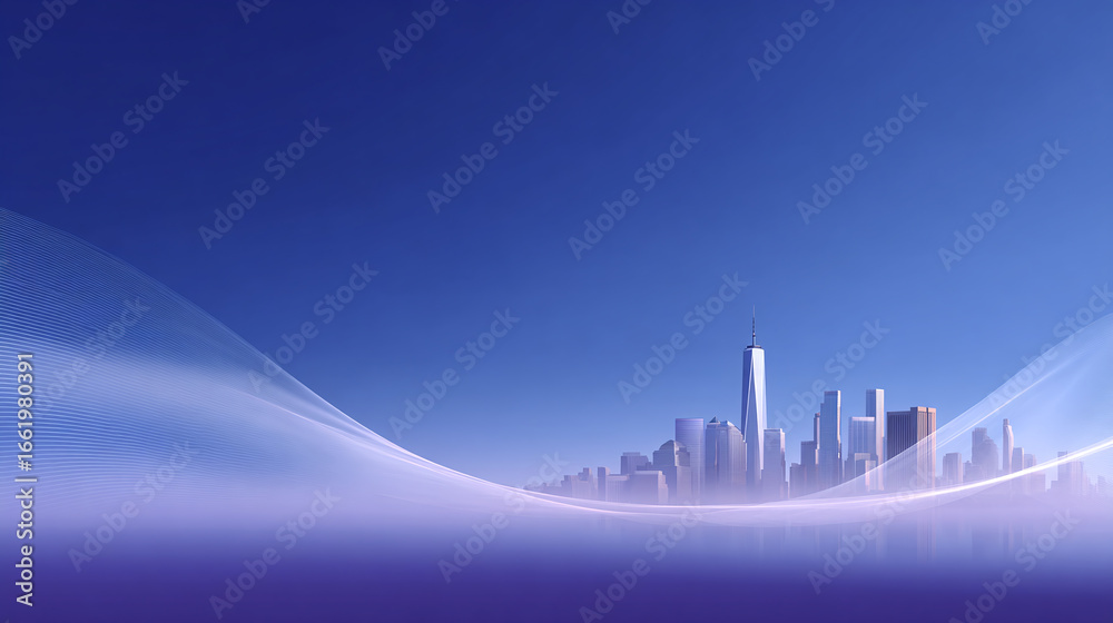 Fototapeta premium background of modern city skyline and negative space