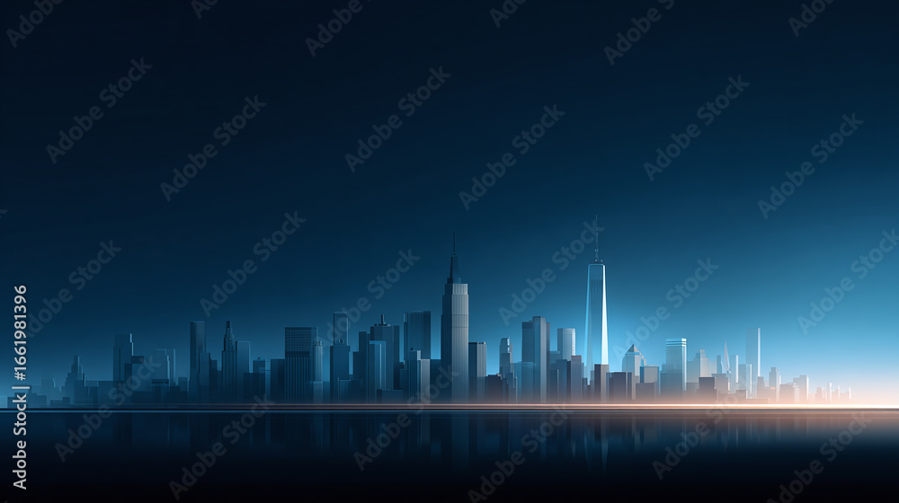Fototapeta premium background of city skyline and negative space
