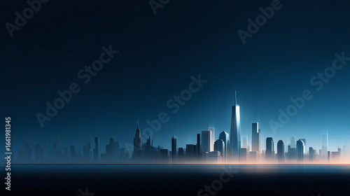 background of city skyline and negative space