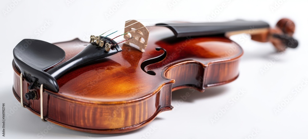 Fototapeta premium The elegant violin showcasing exquisite craftsmanship and rich melodic tones.