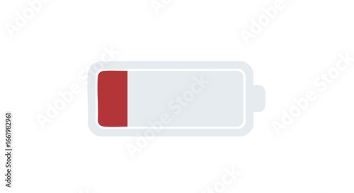 Illustrative Depiction of Exhausted Device Battery Symbolizing Power Depletion and Low Energy Availability