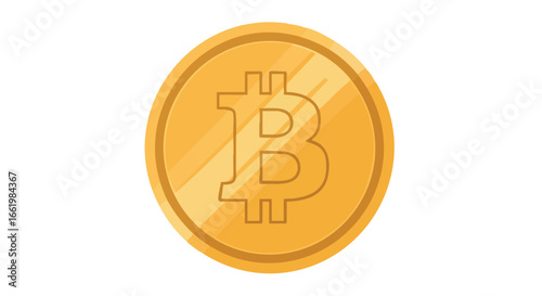 Illustrated bitcoin digital currency representation shines with financial technology, signifying a future of decentralized finance and blockchain