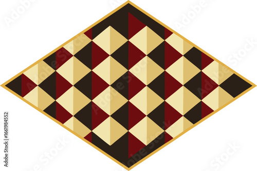 Diamond Shaped Geometric Checkered Pattern Vector