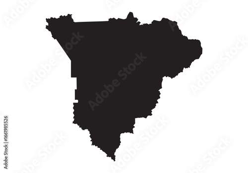 Black and white map of a geographical region.