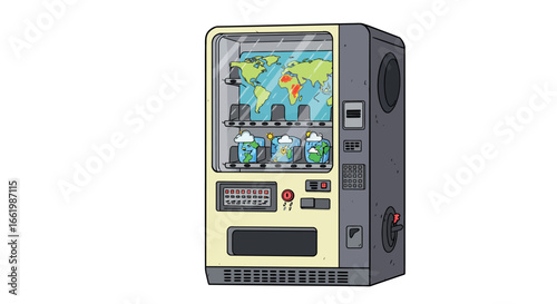 Climate change vending machine: a surreal commentary on global warming and environmental impact