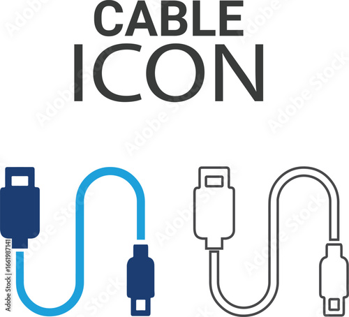 Cable icons, Line art icons design. Containing network, join, collaboration, connectivity, interaction, cable, integration, and connection icons. Solid icon collection.