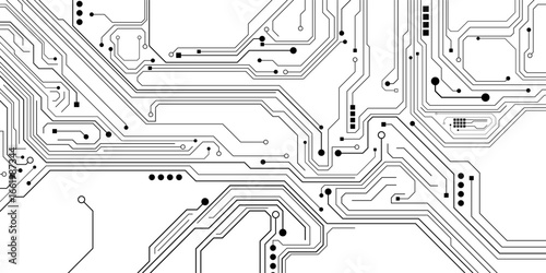 Abstract futuristic circuit board Illustration, Circuit board with various technology elements. Circuit board pattern for technology background. Vector illustration