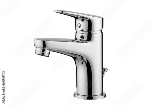 Chrome-Plated Single Lever Bathroom Faucet with Cylindrical Base