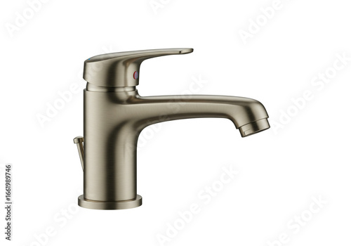 Modern Single-Handle Mixer Faucet in Brushed Metal Finish