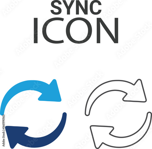 Sync icons, Line art icons design. Containing network, join, collaboration, connectivity, interaction, cable, integration, and connection icons. Solid icon collection.