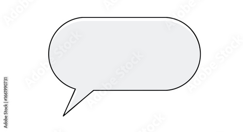 Simple speech bubble graphic for communication, ideal for presentations and social media graphics, clean minimalistic design and illustration