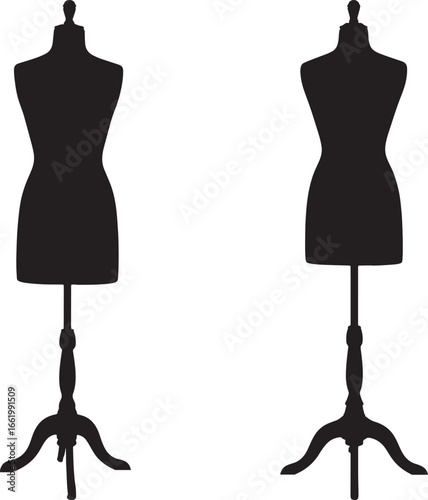 Dress Form Mannequin Silhouette Set