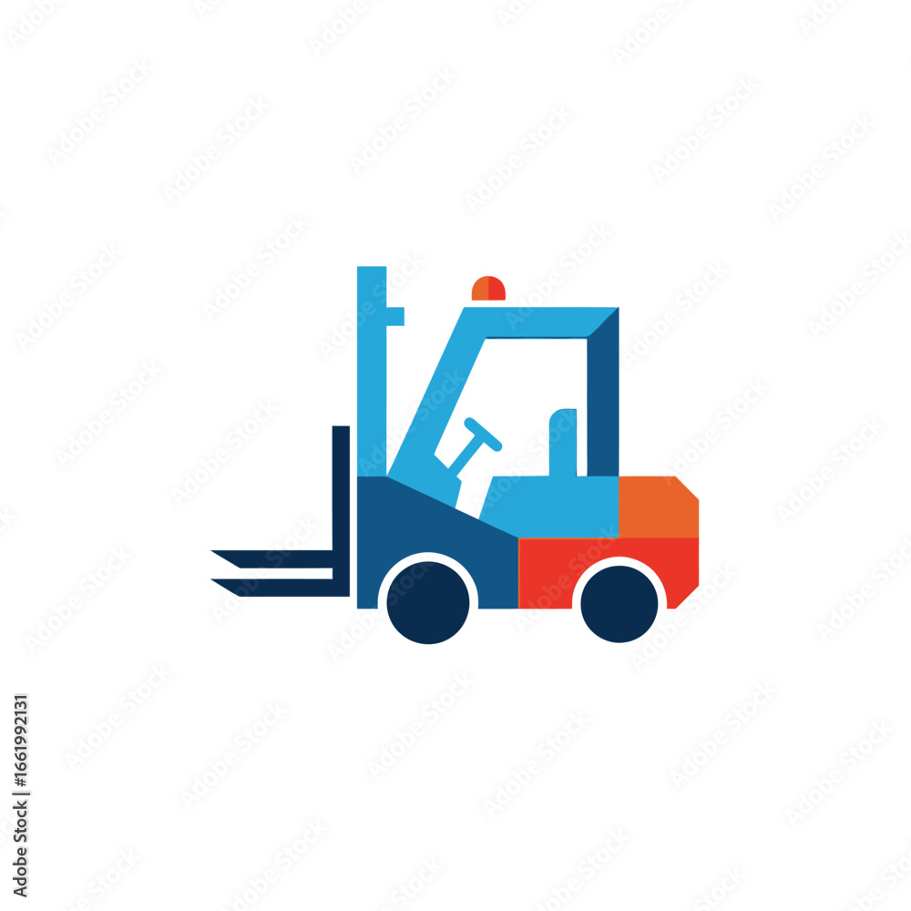 Fototapeta premium Illustration of a forklift truck, a vehicle used in industry for lifting and moving materials.