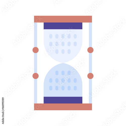 A stylized hourglass icon depicting the passage of time. Perfect for website loading indicators or visual timers in digital applications and educational content. This clear graphic conveys concepts of
