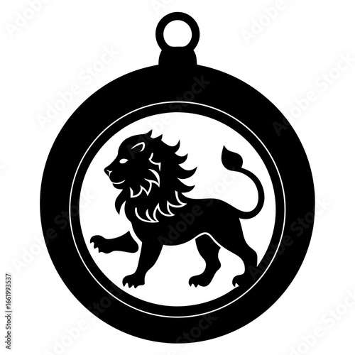 lion silhouette locket