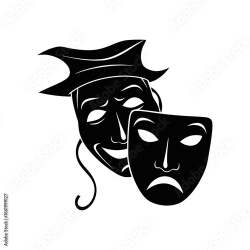 Theatrical masks of comedy and tragedy