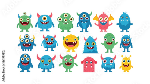 Cartoon Monster Characters: A vibrant collection of cartoon monsters, each with a unique design and personality, bring a playful and imaginative touch to any project.