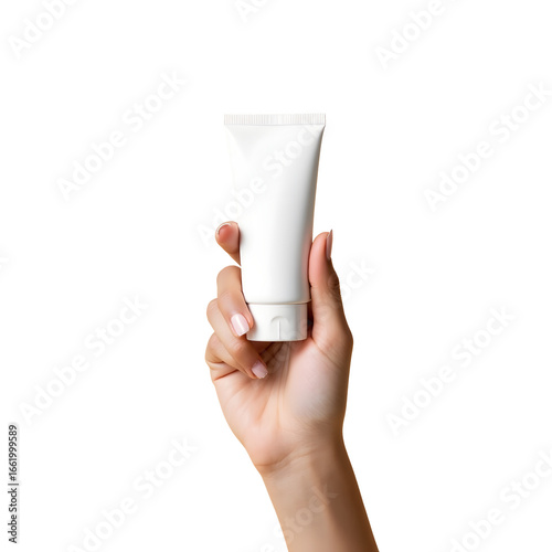 Skincare or Cosmetic Tube Packaging Mockup in Hand
