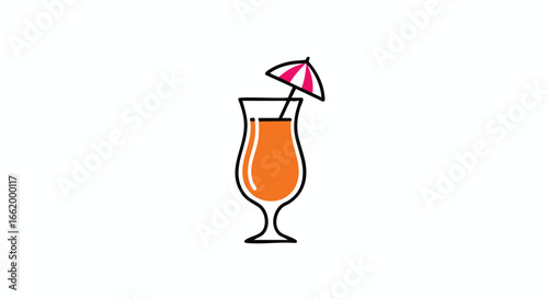 Vibrant cocktail illustration presenting the essence of summer refreshment and leisure inviting viewers to embrace the carefree spirit