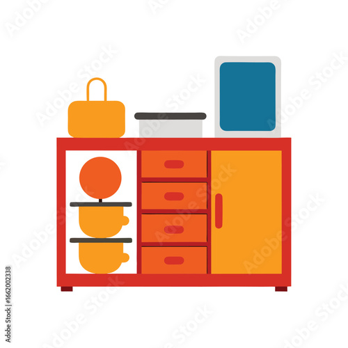Kitchen Interior Design with Pull Out Drawers and Dish Rack