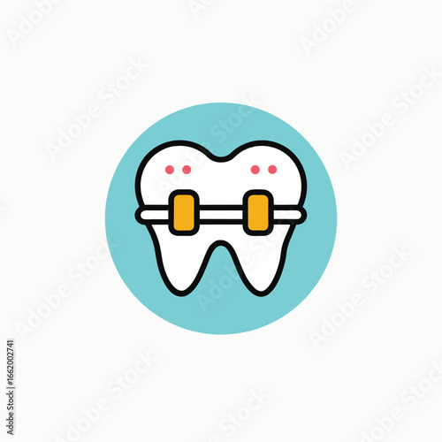 Dental braces orthodontic outline icon