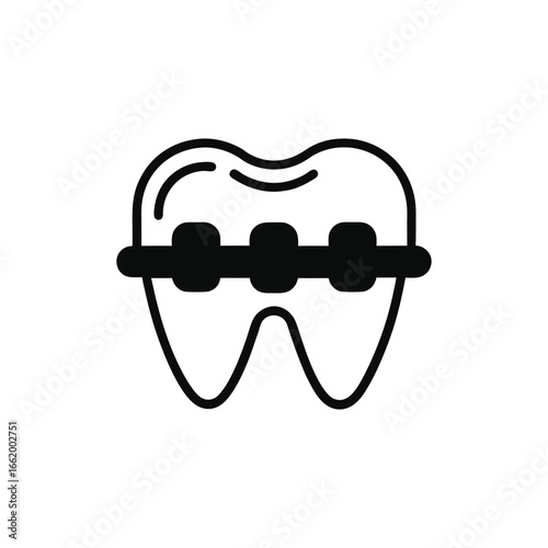 Orthodontic dental braces silhouette graphic