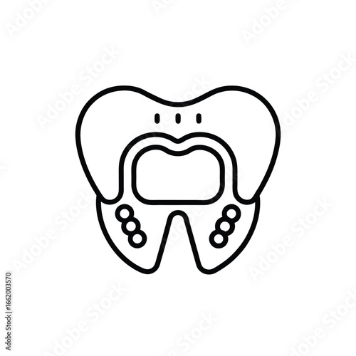 Dental retainer outline icon on white background