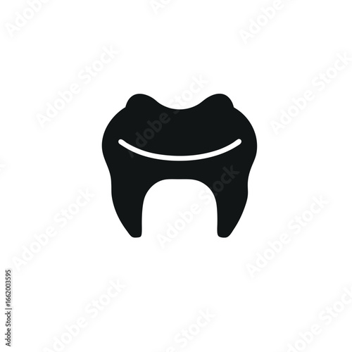 Dental retainer silhouette icon on white background