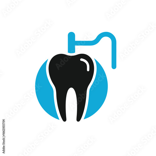Dental plaque removal tool outline illustration