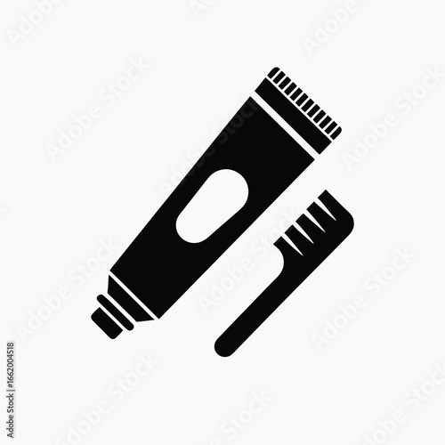 Toothpaste silhouette icon on white background