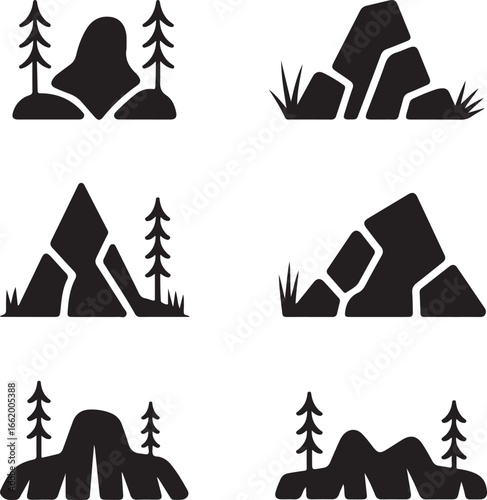 Mountainous landscapes with trees and grass nature