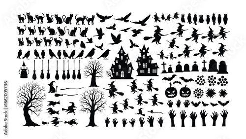 Halloween Silhouettes: A collection of meticulously crafted silhouettes brings the spirit of Halloween to life, with detailed elements evoking mystery and delight.