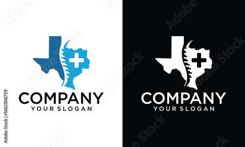Creative Spine Clinic Medicine Backbone logo Health Illustration. Chiropractic Center Logo Icon Vector Stock icon template.