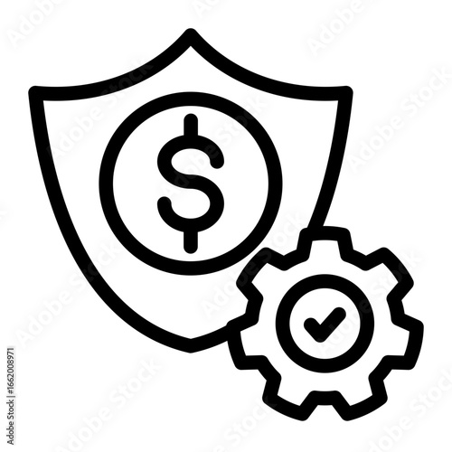 Financial Stability Protection Assessment icon from the Financial Projection icon collection (Outline Style)